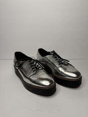 Madden Girl Written Metallic Platform Oxfords Sz 9
